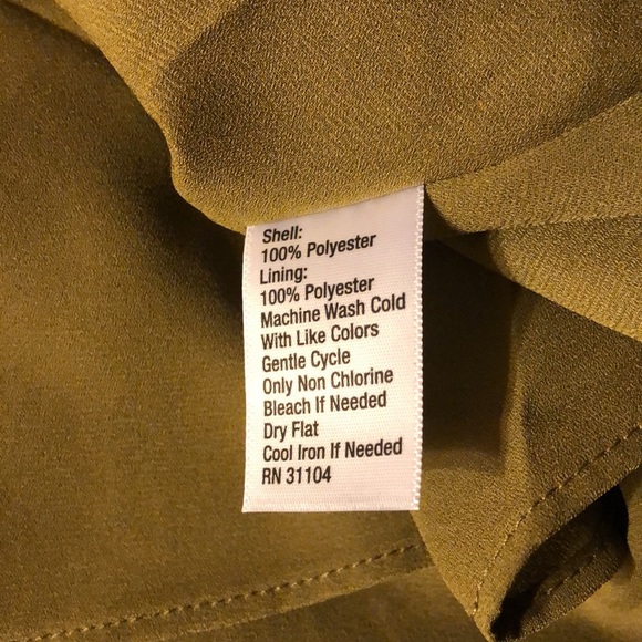 Madison faux wrap v-neck high low dress; short sleeves with cuffs; tie waist; - Picture 12 of 12